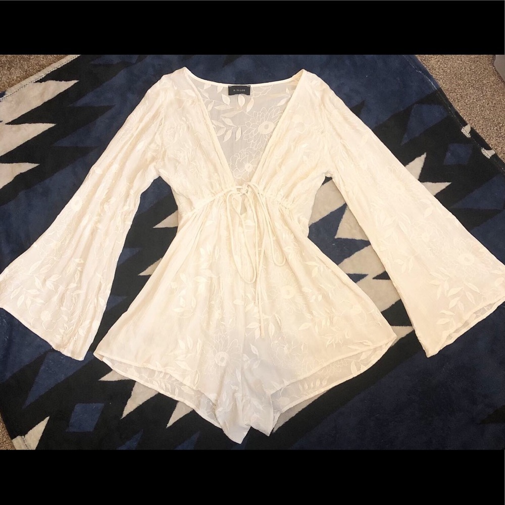 a.muse bohemian white floral romper